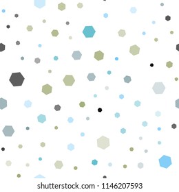 Light Blue, Green vector seamless pattern with colorful hexagons. Abstract illustration with colorful hexagons. Pattern for ads, leaflets.