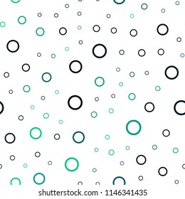Light Blue, Green vector seamless layout with circle shapes. Illustration with set of shining colorful abstract circles. Pattern can be used for beautiful websites.