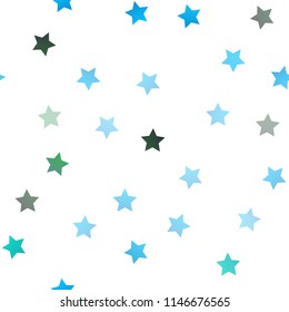 Light Blue, Green vector seamless background with colored stars. Shining colored illustration with stars. The pattern can be used for wrapping gifts.