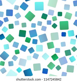 Light Blue, Green vector seamless template with crystals, rectangles. Decorative design in abstract style with rectangles. Pattern for busines ad, booklets, leaflets