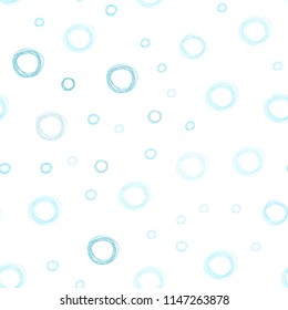 Light Blue, Green vector seamless texture with disks. Beautiful colored illustration with blurred circles in nature style. Pattern can be used for ads, leaflets.