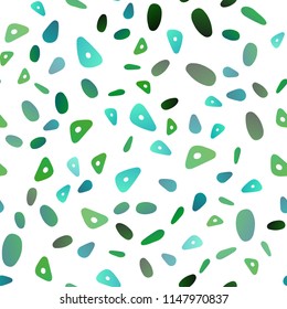 Light Blue, Green vector seamless cover in polygonal style with circles. Glitter abstract illustration with spheres, triangular lines. The template can be used as a background.