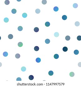 Light Blue, Green vector seamless pattern with spheres. Abstract illustration with colored bubbles in nature style. Pattern can be used as texture of water, rain drops.