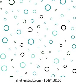 Light Blue, Green vector seamless texture with disks. Modern abstract illustration with colorful water drops. Pattern can be used for ads, leaflets.