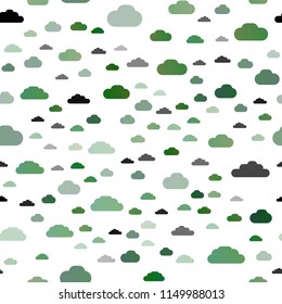 Light Blue, Green vector seamless template with sky, clouds. Illustration in abstract style with colorful clouds. Pattern for design of window blinds, curtains.