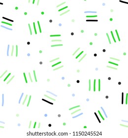 Light Blue, Green vector seamless layout with simple elements. Colorful seamless gradient with lines and signs of maths. Trendy design for wallpaper, fabric makers.