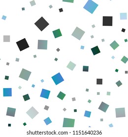Light Blue, Green vector seamless texture in rectangular style. Beautiful illustration with rectangles and squares. Best design for your ad, poster, banner.