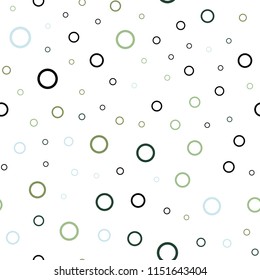 Light Blue, Green vector seamless cover with spots. Blurred decorative design in abstract style with bubbles. Completely new template for your brand book.