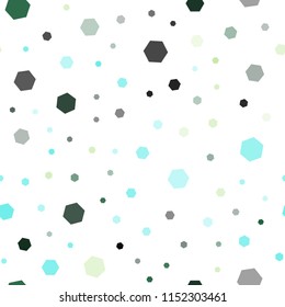 Light Blue, Green vector seamless layout with hexagonal shapes. Glitter abstract illustration in hexagonal style. Beautiful design for your business advert.