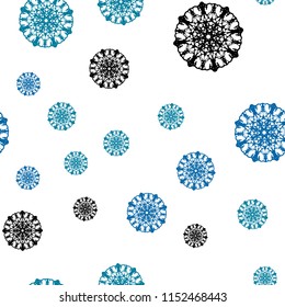 Light Blue, Green vector seamless layout with bright snowflakes. Decorative shining illustration with snow on abstract template. Design for textile, fabric, wallpapers.