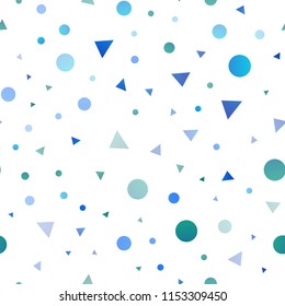Light Blue, Green vector seamless texture in triangular style with circles. Circles, lines on abstract background with colorful gradient. Template for business cards, websites.