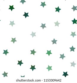 Light Blue, Green vector seamless pattern with christmas stars. Glitter abstract illustration with colored stars. The pattern can be used for wrapping gifts.