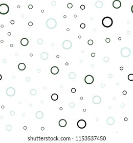 Light Blue, Green vector seamless template with circles. Blurred bubbles on abstract background with colorful gradient. Beautiful design for your business advert.