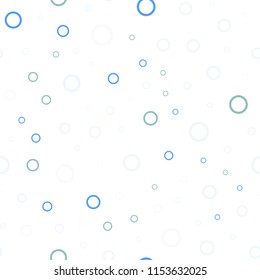 Light Blue, Green vector seamless texture with disks. Modern abstract illustration with colorful water drops. Pattern can be used for beautiful websites.