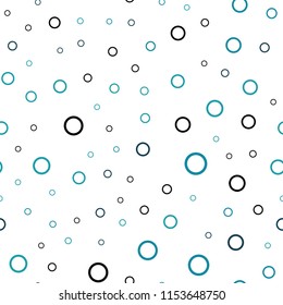 Light Blue, Green vector seamless pattern with spheres. Blurred decorative design in abstract style with bubbles. New design for ad, poster, banner of your website.