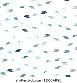Light Blue, Green vector seamless cover with long lines. Modern geometrical abstract illustration with staves. The pattern can be used as ads, poster, banner for commercial.