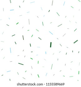 Light Blue, Green vector seamless cover with long lines. Modern geometrical abstract illustration with staves. Smart design for your business advert.