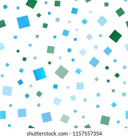Light Blue, Green vector seamless backdrop with rectangles, squares. Illustration with set of colorful rectangles. Smart design for your business advert.