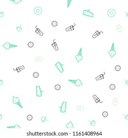 Light Blue, Green vector seamless template with organic meal. Beautiful colored illustration with food in doodle style. Pattern for ad, booklets, leaflets of restaurants.