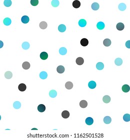 Light Blue, Green vector seamless template with circles. Modern abstract illustration with colorful water drops. The pattern can be used for aqua ad, booklets.