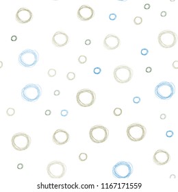 Light Blue, Green vector seamless background with bubbles. Blurred bubbles on abstract background with colorful gradient. Pattern can be used for futuristic ad, booklets.