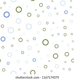 Light Blue, Green vector seamless pattern with spheres. Illustration with set of shining colorful abstract circles. Pattern can be used as texture of wallpapers.