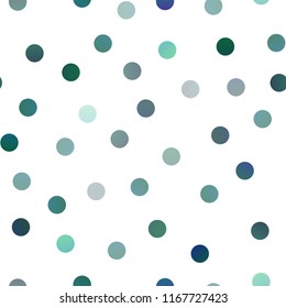 Light Blue, Green vector seamless cover with spots. Illustration with set of shining colorful abstract circles. The pattern can be used for beautiful websites.