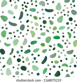 Light Blue, Green vector seamless backdrop with dots, spots. Blurred bubbles on abstract backdrop with colorful gradient. Pattern for design of window blinds, curtains.