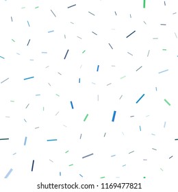 Light Blue, Green vector seamless layout with flat lines. Glitter abstract illustration with colored sticks. Best design for your ad, poster, banner.