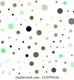 Light Blue, Green vector seamless layout with circle shapes. Glitter abstract illustration with blurred drops of rain. Design for textile, fabric, wallpapers.