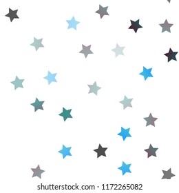 Light Blue, Green vector seamless layout with bright stars. Glitter abstract illustration with colored stars. The template can be used as a background.