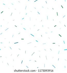 Light Blue, Green vector seamless pattern with narrow lines. Glitter abstract illustration with colored sticks. The pattern can be used for websites.