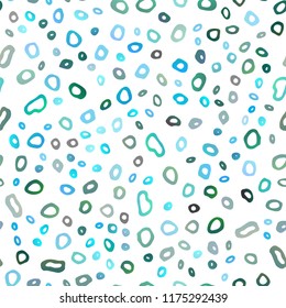 Light Blue, Green vector seamless background with bubbles. Abstract illustration with colored bubbles in nature style. Template for business cards, websites.