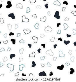 Light Blue, Green vector seamless pattern with colorful hearts. Decorative shining illustration with hearts on abstract template. Beautiful design for your business advert of anniversary.