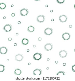 Light Blue, Green vector seamless texture with disks. Glitter abstract illustration with blurred drops of rain. Pattern can be used for beautiful websites.