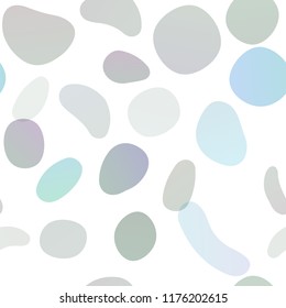 Light Blue, Green vector seamless backdrop with dots, spots. Blurred bubbles on abstract backdrop with colorful gradient. Pattern for design of fabric, wallpapers.