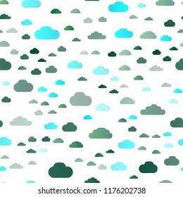 Light Blue, Green vector seamless layout with cloudscape. Modern illustration with colorful gradient clouds. Trendy design for wallpaper, fabric makers.