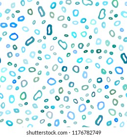 Light Blue, Green vector seamless backdrop with dots, spots. Blurred bubbles on abstract backdrop with colorful gradient. Design for textile, fabric, wallpapers.