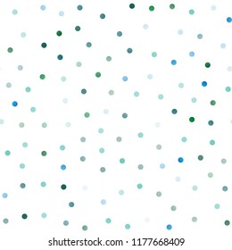 Light Blue, Green vector seamless cover with spots. Illustration with set of shining colorful abstract circles. New design for ad, poster, banner of your website.