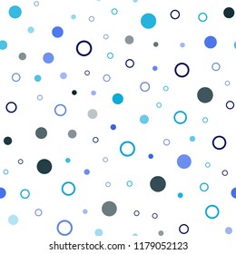Light Blue, Green vector seamless layout with circle shapes. Illustration with set of shining colorful abstract circles. Pattern for design of window blinds, curtains.