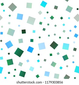 Light Blue, Green vector seamless texture in rectangular style. Beautiful illustration with rectangles and squares. The template can be used as a background.