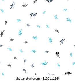 Light Blue, Green vector seamless abstract backdrop with leaves. Brand new colored illustration in blurry style with leaves. Pattern for trendy fabric, wallpapers.