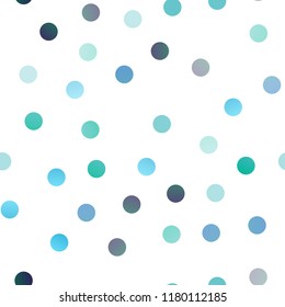 Light Blue, Green vector seamless background with bubbles. Modern abstract illustration with colorful water drops. Pattern can be used as texture of water, rain drops.