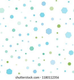 Light Blue, Green vector seamless pattern with colorful hexagons. White background with colorful hexagons. Pattern for ads, leaflets.