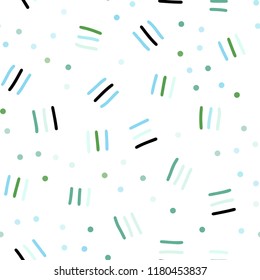 Light Blue, Green vector seamless layout with simple elements. Trendy seamless illustration with abstract lines. Template for business cards, websites.