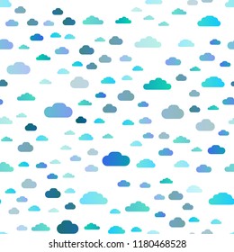 Light Blue, Green vector seamless layout with cloudscape. Colorful illustration with abstract clouds. Design for textile, fabric, wallpapers.