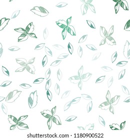 Light Blue, Green vector seamless abstract pattern with leaves. An elegant bright illustration with leaves in Natural style. Trendy design for wallpaper, fabric makers.