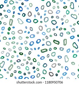 Light Blue, Green vector seamless backdrop with dots, spots. Illustration with set of shining colorful abstract circles. Template for business cards, websites.
