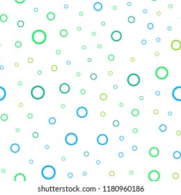 Light Blue, Green vector seamless texture with disks. Beautiful colored illustration with blurred circles in nature style. Completely new template for your brand book.