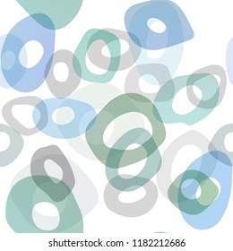 Light Blue, Green vector seamless texture with disks. Colorful illustration with blurred circles in nature style. Pattern for design of window blinds, curtains.